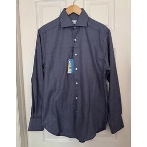 Robert Graham Shirt Men XS 15 Tailored Fit Troy Dress Button Up Long Sleeve Navy